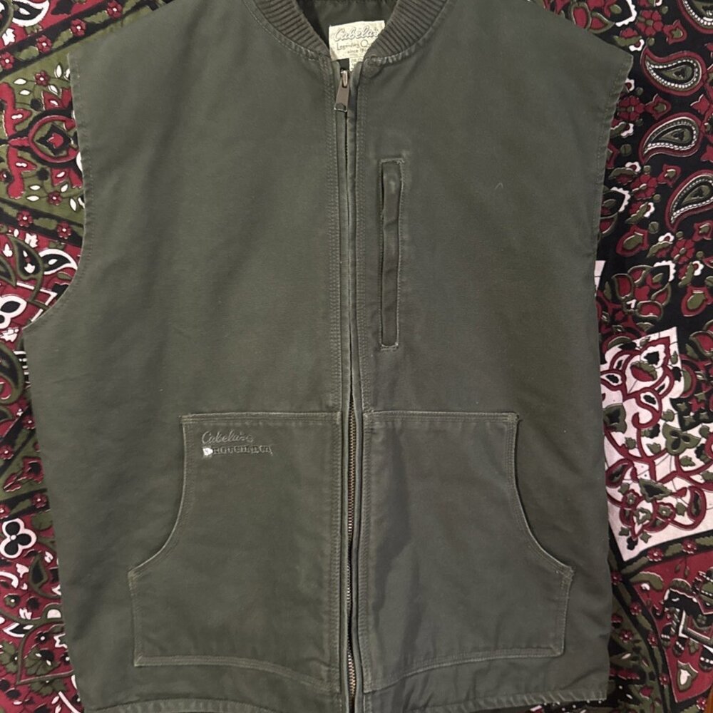 Cabela's Roughneck Vest Men's 2XL Brown Duck Canvas Quilted Workwear Outdoor